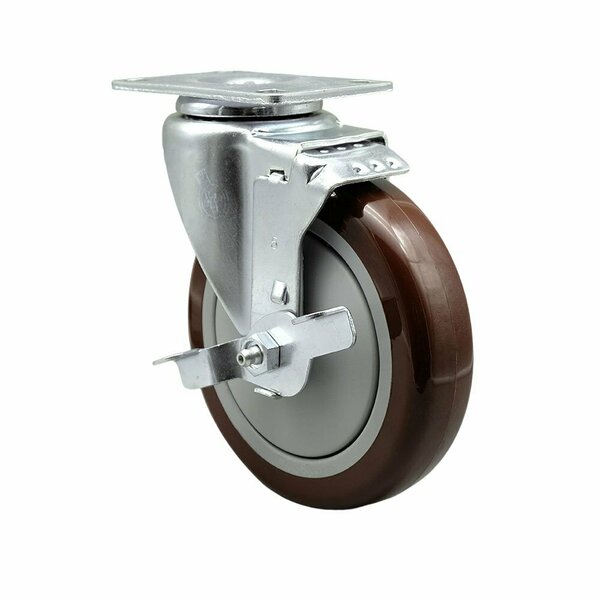 Service Caster Choice 176ICCASTER5 Replacement Caster with Brake CHO-SCC-20S514-PPUB-MRN-TLB